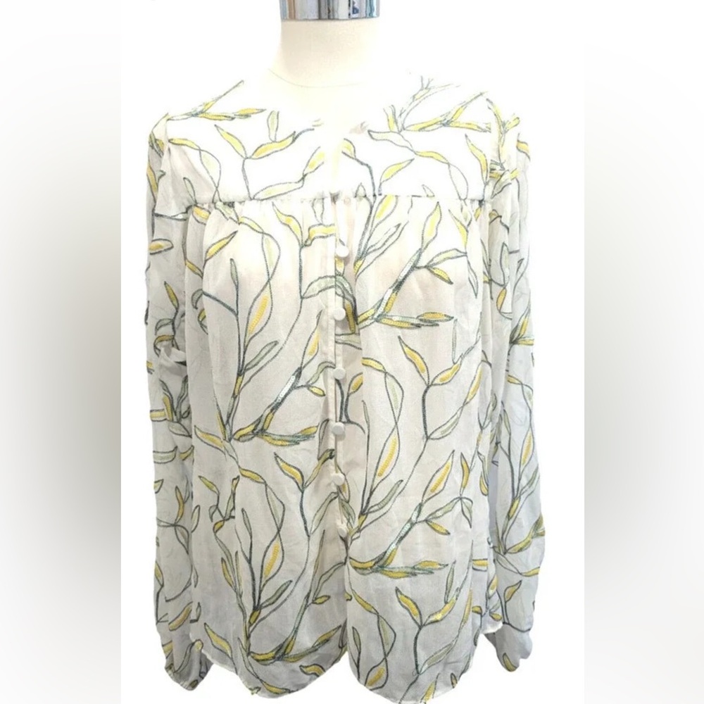 ALEXIS Valez Top - Off White Sequin Embroidered Sheer Blouse - NWT